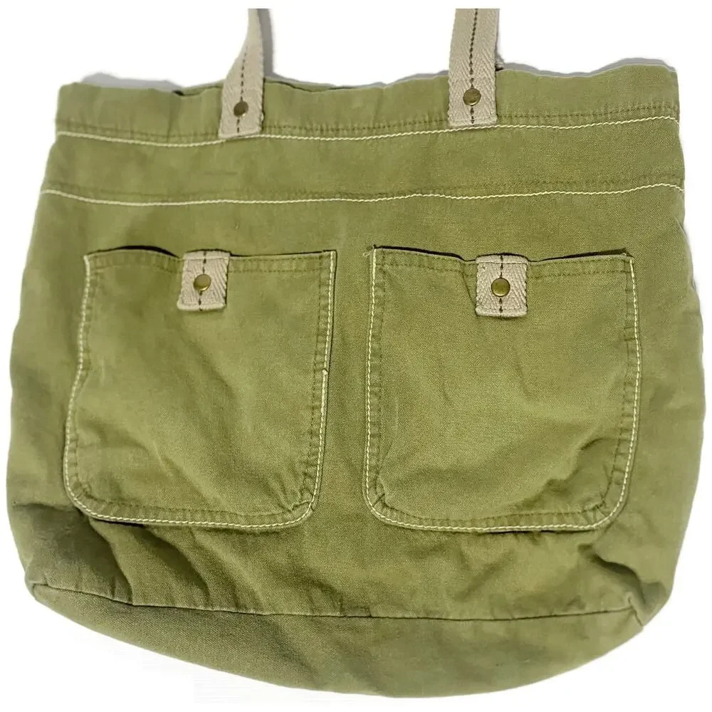 Mossimo Supply Co Army Green Tote Bag 14x18 with Front Pockets